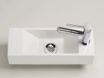 Lave-mains pour toilettes, suspendu et compacte, parfait pour les espaces restreints, Largeur 42 cm, Profondeur 14,5 cm, Hauteur 11 cm, résine minéral, Livraison 5-7 jours OFFERTE.
